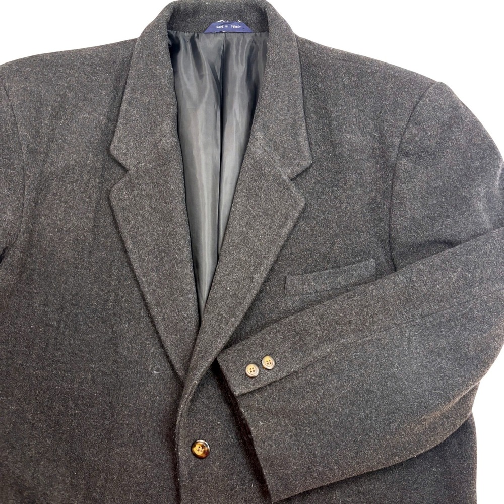Vintage Gap Mens Gray Wool Blend 2 Button Blazer Sport Coat Large Made in Turkey